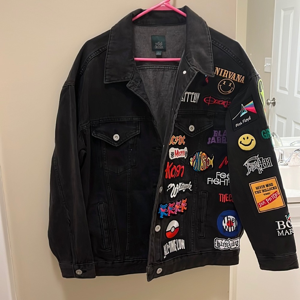 Reworked Embellished Retro Patch Jacket